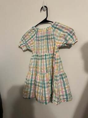 Wonder Nation Toddler Girls' Multi-Color Pastel Plaid Gingham Tiered Peasant Dre